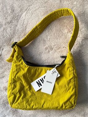 NWT BAGGU Mini Nylon Shoulder Bag Sour